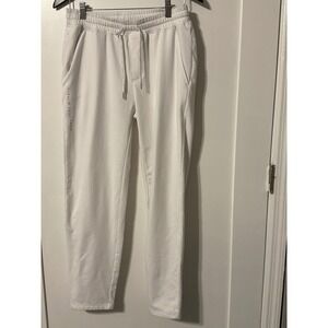 Puma Palm Tree Women's Crew White Athletic Jogger Sweatpants Size Medium NWOT